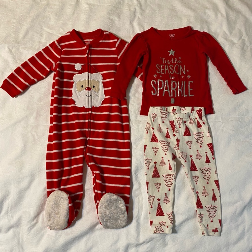 Toddler Girls Size 12 month Christmas Pajama set